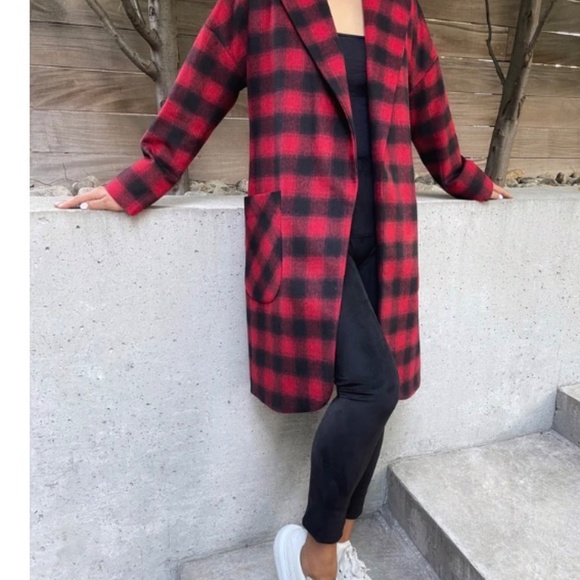 NWOT Periphery 'Easy Love Coat' in Blue/Black Check Sz. M - Picture 13 of 13